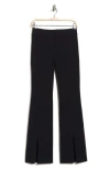 Derek Lam 10 Crosby Maeve Slit Hem Stretch Cotton Flare Trousers In Black