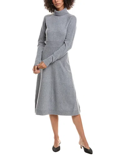 Derek Lam 10 Crosby Maizie Mock Neck Pleated Sweaterdress In Gray