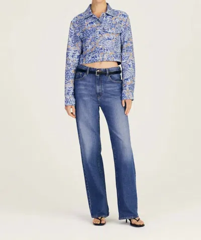 DEREK LAM 10 CROSBY MARC POCKET FRONT JACKET IN CIEL MULTI