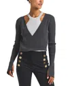 Derek Lam 10 Crosby Maren Wrap V Neck Cardigan Sweater In Gray