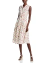 DEREK LAM 10 CROSBY MARGARET COTTON FLORAL MIDI DRESS