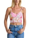 Derek Lam 10 Crosby Margo Floral Stretch Linen Blend Crop Top