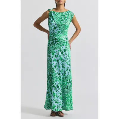 DEREK LAM 10 CROSBY DEREK LAM 10 CROSBY MARITZA WATERCOLOR TILE PRINT MAXI DRESS