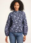 Derek Lam 10 Crosby Marlowe Long Sleeve Blouse In Blue