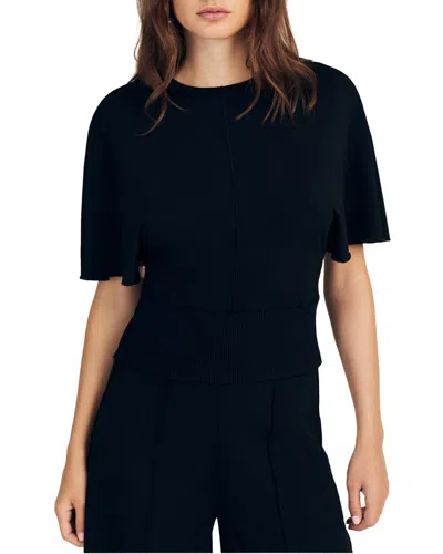 Derek Lam 10 Crosby Marva Short Sleeve Knit Top In Black