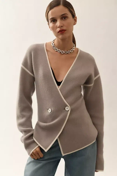 Derek Lam 10 Crosby Maslin Reversible Double-face Cardigan In Grey