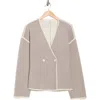 Derek Lam 10 Crosby Maslin Reversible Double-face Cardigan In Cobblestone/blanc De Blanc