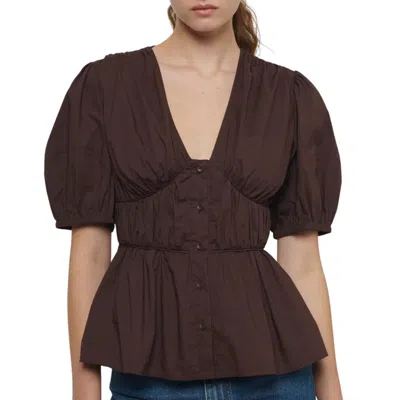 Pre-owned Derek Lam 10 Crosby Maureen Top For Women In Chocolate