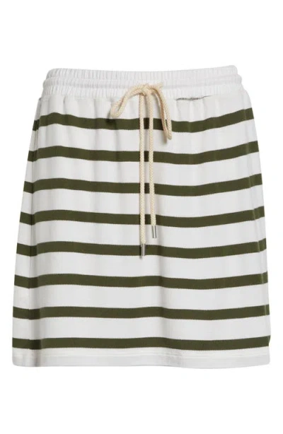 Derek Lam 10 Crosby Melina Stripe Tie Waist Miniskirt In White