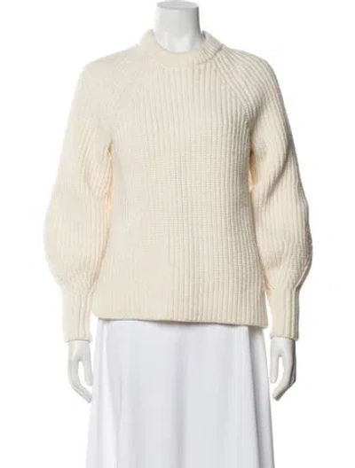 Pre-owned Derek Lam 10 Crosby Merino Wool Crew Neck Sweater In Neutral