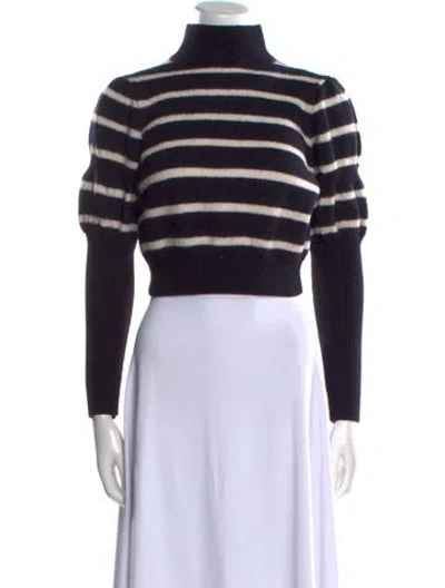 Pre-owned Derek Lam 10 Crosby Merino Wool Striped Sweater In Blue