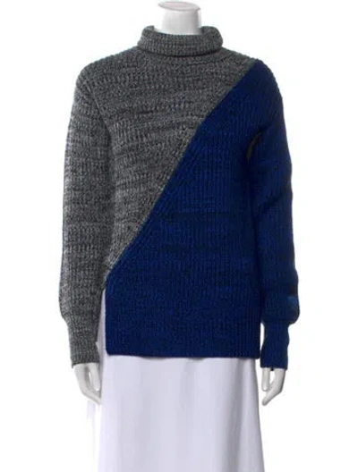 Pre-owned Derek Lam 10 Crosby Merino Wool Turtleneck Sweater In Gray
