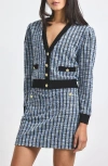 Derek Lam 10 Crosby Metallic Tweed Knit Cardigan In Multi