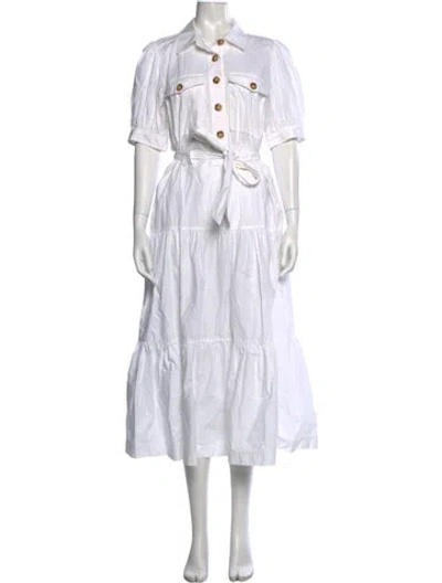 Pre-owned Derek Lam 10 Crosby Midi Length Dress In White