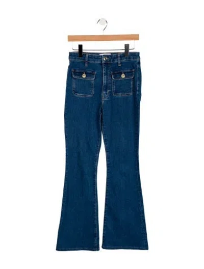 Pre-owned Derek Lam 10 Crosby Mid-rise Flared Jeans In Blue