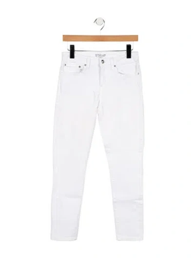 Pre-owned Derek Lam 10 Crosby Mid-rise Skinny Leg Jeans In White