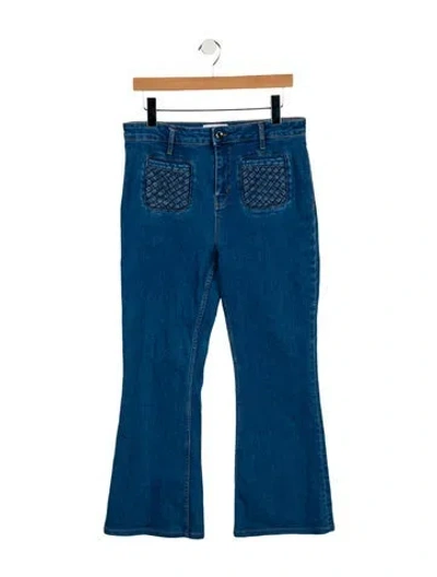 Pre-owned Derek Lam 10 Crosby Mid-rise Wide Leg Jeans In Blue