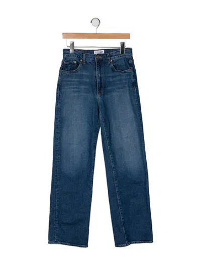 Pre-owned Derek Lam 10 Crosby Mid-rise Wide Leg Jeans In Blue