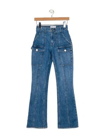 Pre-owned Derek Lam 10 Crosby Mid-rise Wide Leg Jeans In Blue