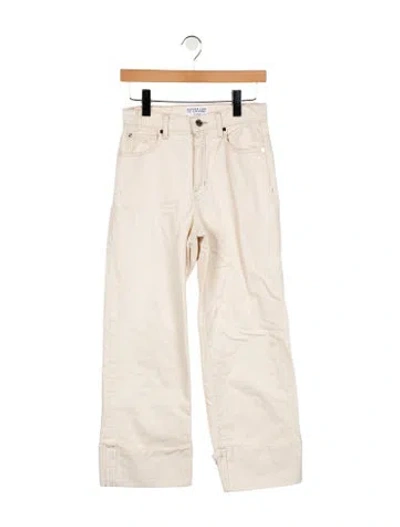 Pre-owned Derek Lam 10 Crosby Mid-rise Wide Leg Jeans In Neutral