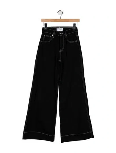 Pre-owned Derek Lam 10 Crosby Mid-rise Wide Leg Jeans W/ Tags In Black