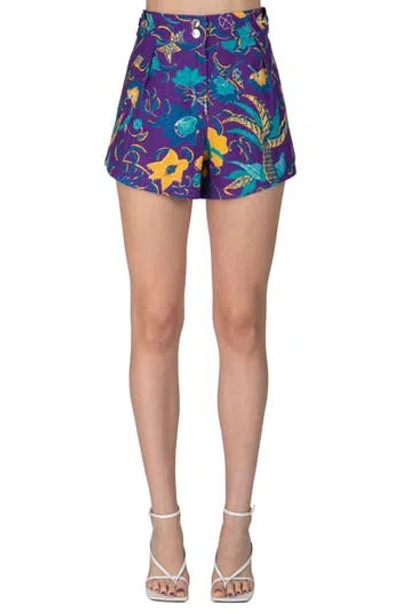 Derek Lam 10 Crosby Mika Linen Blend Shorts In Blue