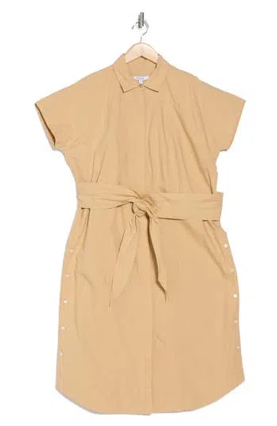 Derek Lam 10 Crosby Mikala Dolman Sleeve Belted Shirtdress In Toffee