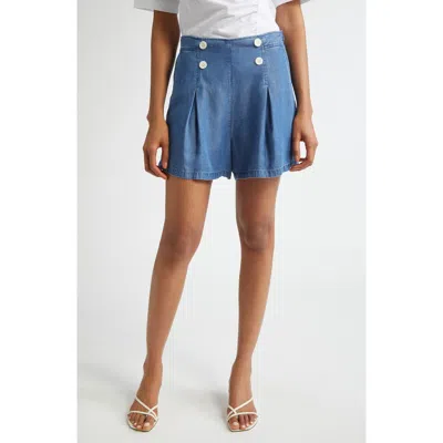 Derek Lam 10 Crosby Milie Pleated Denim Shorts In Murray
