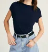Derek Lam 10 Crosby Mima Short Sleeve Ruched Op In Night Sky In Blue
