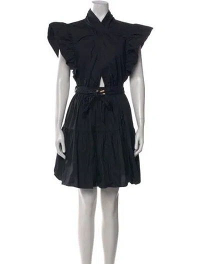 Pre-owned Derek Lam 10 Crosby Mock Neck Knee-length Dress In Black