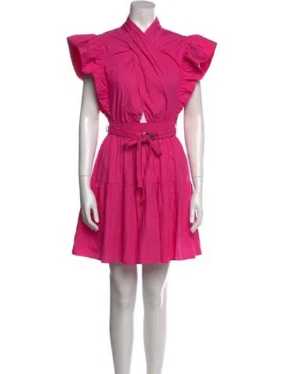 Pre-owned Derek Lam 10 Crosby Mock Neck Knee-length Dress In Pink