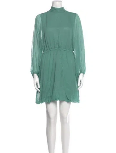 Pre-owned Derek Lam 10 Crosby Mock Neck Mini Dress In Green