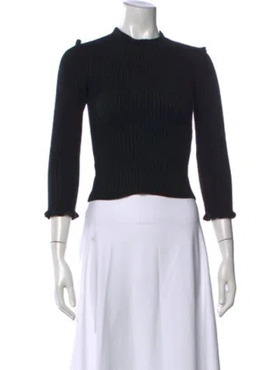 Pre-owned Derek Lam 10 Crosby Mock Neck Sweater In Black