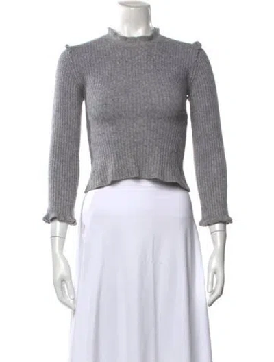 Pre-owned Derek Lam 10 Crosby Mock Neck Sweater In Gray