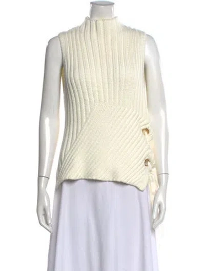 Pre-owned Derek Lam 10 Crosby Mock Neck Sweater In Neutral