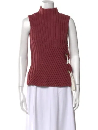 Pre-owned Derek Lam 10 Crosby Mock Neck Sweater In Pink