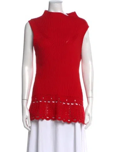 Pre-owned Derek Lam 10 Crosby Mock Neck Sweater W/ Tags In Red