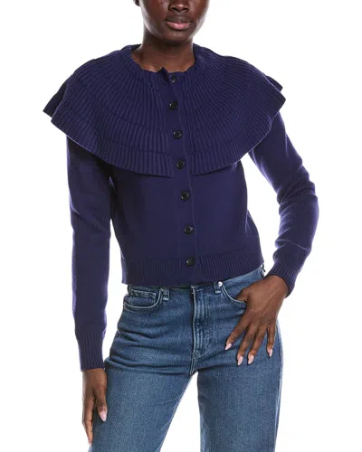 Derek Lam 10 Crosby Murray Capelet Wool-blend Cardigan In Blue