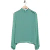 Derek Lam 10 Crosby Nadja Mock Neck Blouse In Juniper In Green