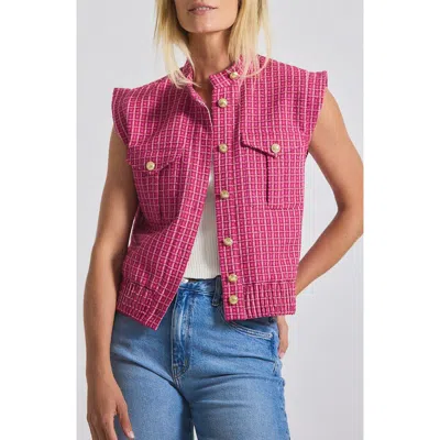 Derek Lam 10 Crosby Namira Cotton Tweed Sleeveless Jacket In Multi