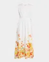 Derek Lam 10 Crosby Nara Border Print Cotton Maxi Dress