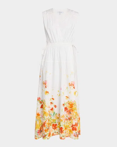 DEREK LAM 10 CROSBY NARA BORDER-PRINT COTTON POPLIN MAXI DRESS