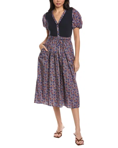 Derek Lam 10 Crosby Natalia Mixed Media Dress In Multi
