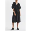 Derek Lam 10 Crosby Natalia Mixed Media Midi Dress In Black