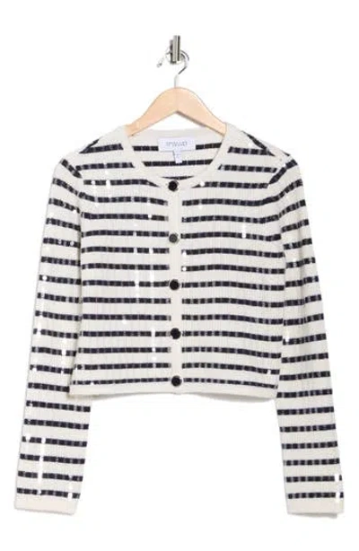 Derek Lam 10 Crosby Nebula Stripe Sequin Cardigan