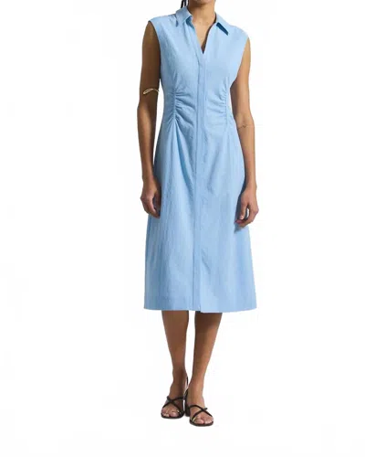 Derek Lam 10 Crosby Nera Ruched Button Down Dress In Dusk In Blue