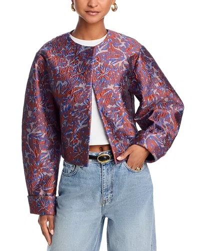 Derek Lam 10 Crosby Neville Cloque Jacket In Red Ochre Multi