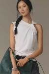 Derek Lam 10 Crosby Nia Asymmetric Twist Tee In White