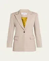 Derek Lam 10 Crosby Nico Single-breasted Longline Blazer In French Grey