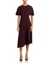 Derek Lam 10 Crosby Nicola Asymmetric Midi Dress In Aubergine